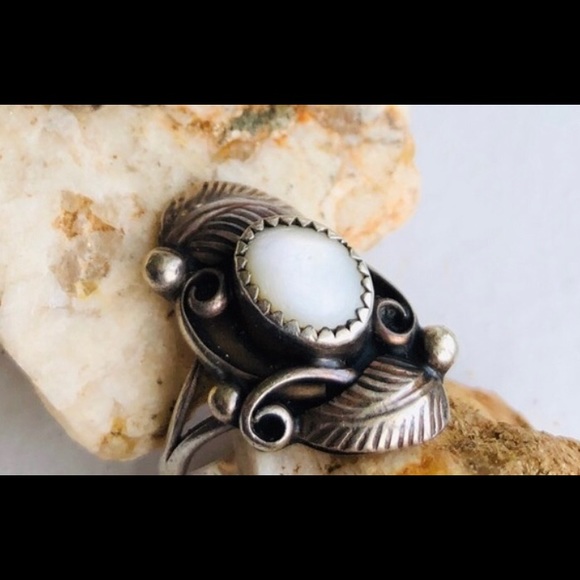 Navajo Benson Manygoats Sterling Mother of Pearl R